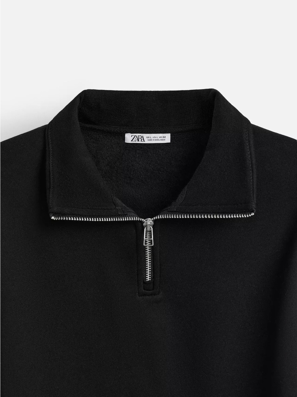 Zara Black Half-Zip Pullover Sweater with Silver Zipper